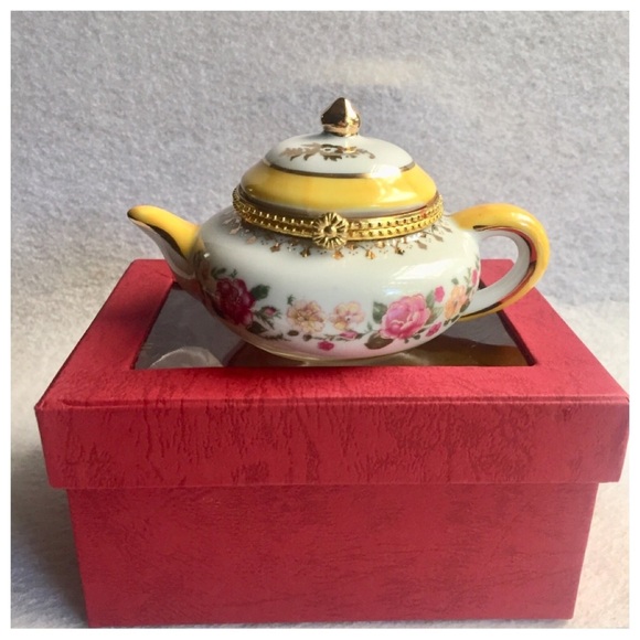 Mini Teapot Classic Italian Ceramic Collectible Decor - Picture 1 of 8